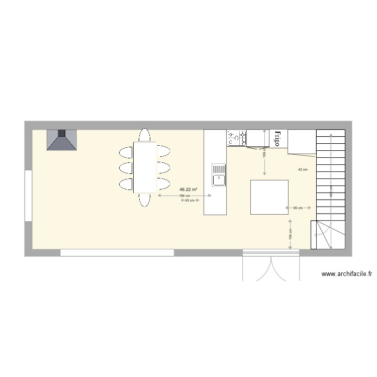 MAS 1 et 2 cuisine  séjour . Plan de 0 pièce et 0 m2