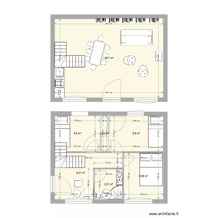 avec cuisine et escaliers. Plan de avec cuisine et escaliers. Plan de