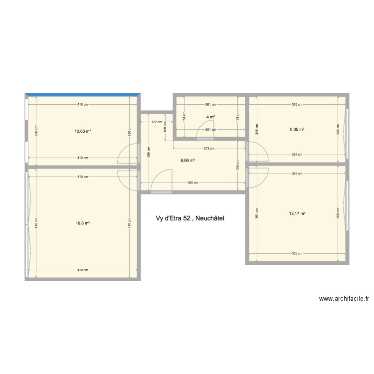 Vy d Etra 52  Fidimmobil. Plan de 6 pièces et 62 m2