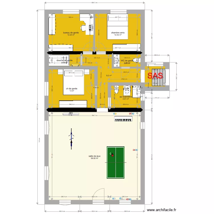  annexe garde salle de jeux. Plan de 