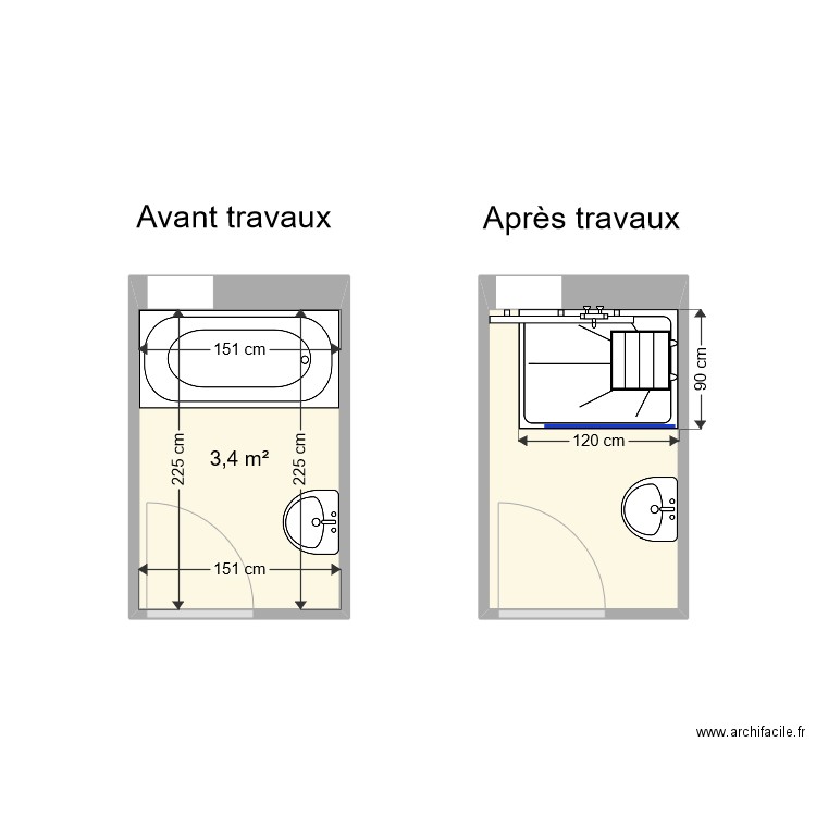 Sdb MASSEBOEUF. Plan de 0 pièce et 0 m2