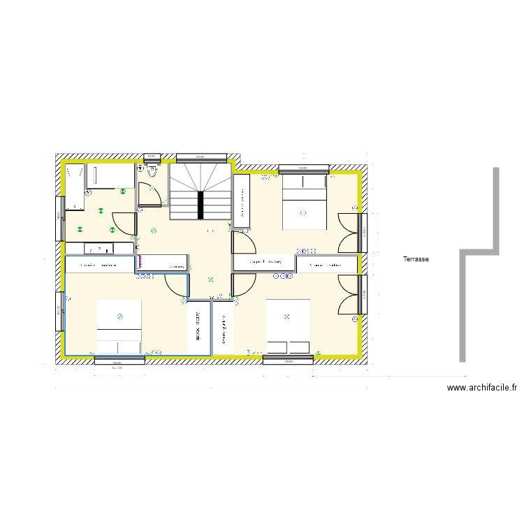 Implantation Electrique. Plan de 0 pièce et 0 m2