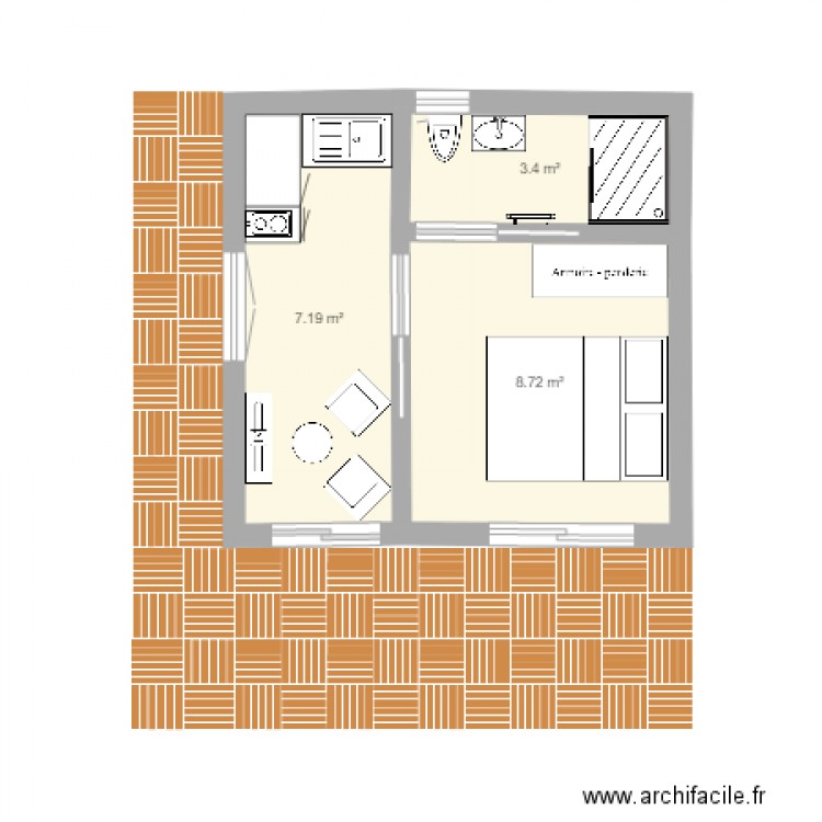 bungalow 20m2 03. Plan de 0 pièce et 0 m2