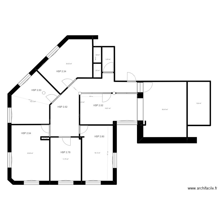 Tarbes Plans. Plan de 14 pièces et 181 m2