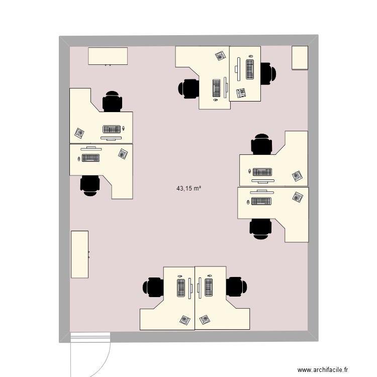 open space 136-138-140 Original. Plan de 1 pièce et 43 m2