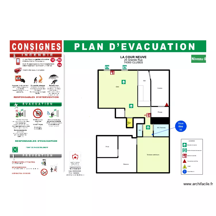 Plan d'intervention La Cour Neuve. Plan de 12 et 132 m² Plan d'intervention La Cour Neuve. Plan de 12 et 132 m²