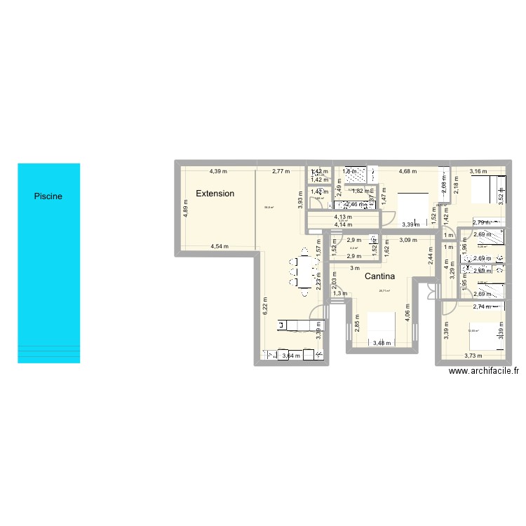 Carovigno 19 octobre + extention. Plan de 11 pièces et 155 m2
