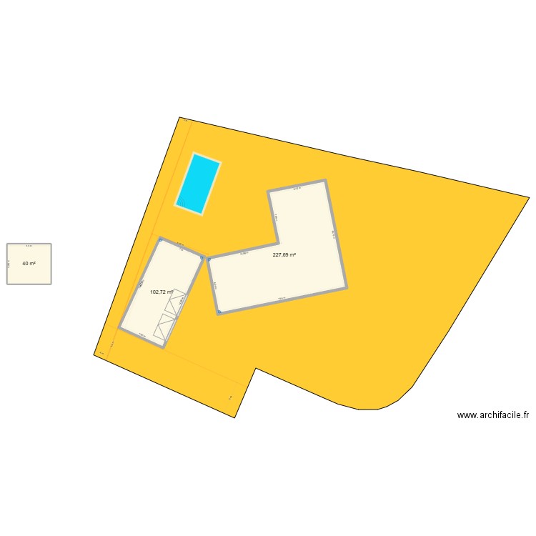 ST PAUL EN BORN. Plan de 3 pièces et 370 m2