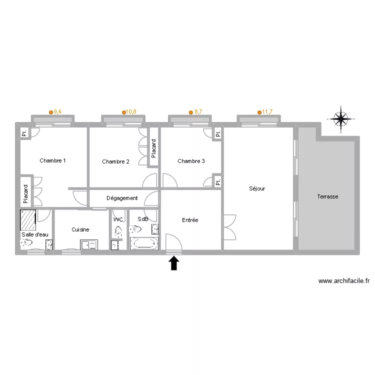 51396 BAS Pb. Plan de 20 pièces et 124 m² 51396 BAS Pb. Plan de 20 pièces et 124 m²