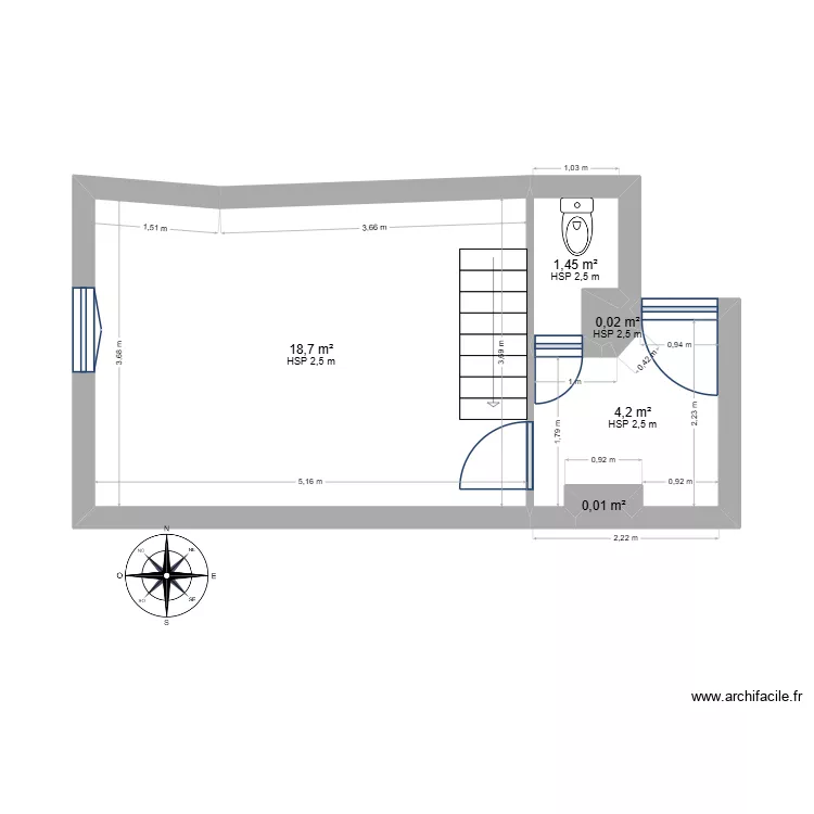 pont de Montvert. Plan de 5 pièces et 24 m²