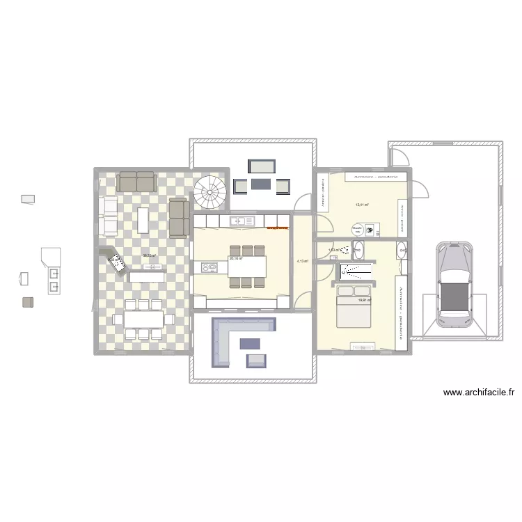 2 eme essai. Plan de 7  et 98 m²