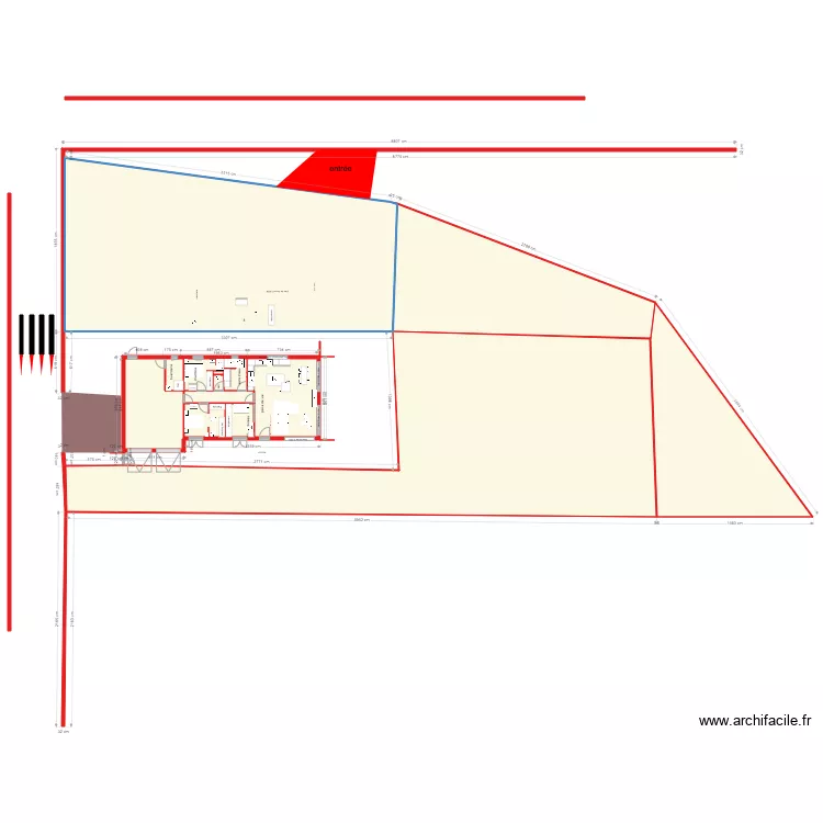 pi&eacute;ce de vie presque fin . Plan de 