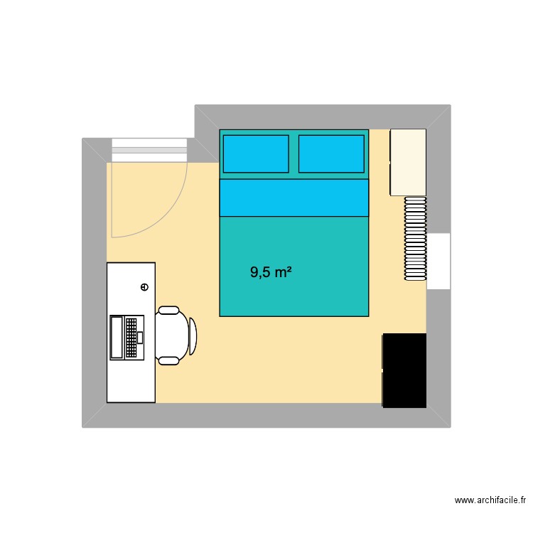 Chambre. Plan de 0 pièce et 0 m2
