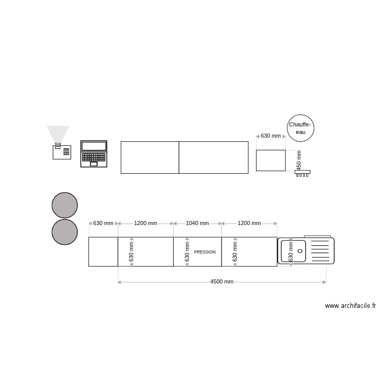 barback. Plan de 0 pièce et 0 m2