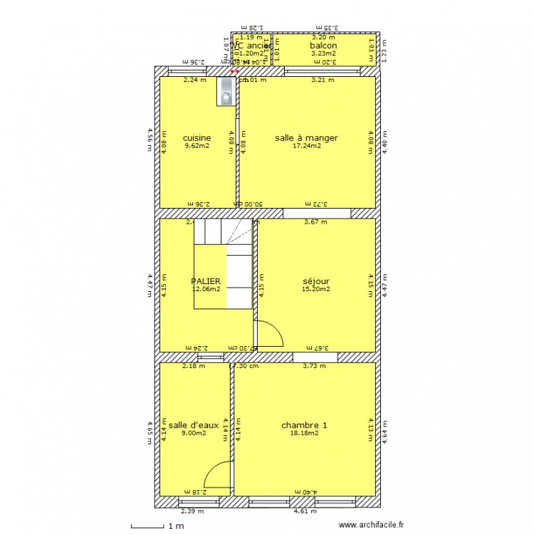 chazal.3°étage. Plan de 0 pièce et 0 m2