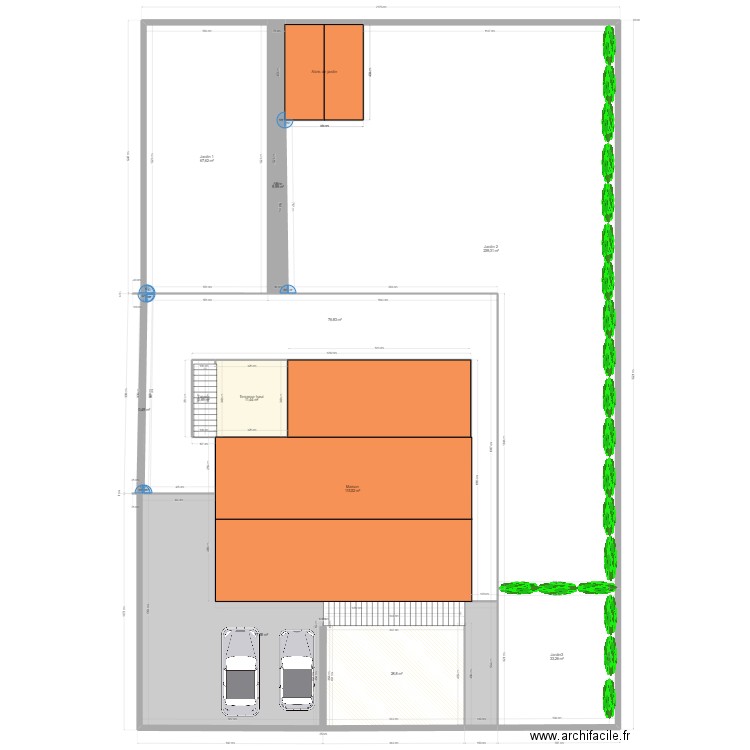 exterieur. Plan de 12 pièces et 680 m2