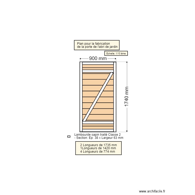 Porte de l'abri de j'ardin. Plan de 0 pièce et 0 m2