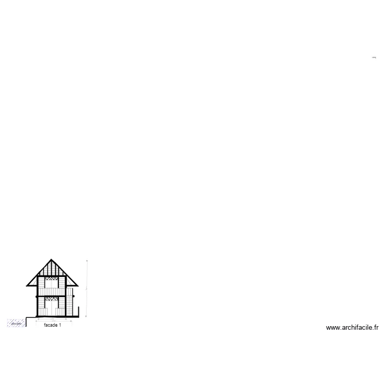 WOODEN HOUSE 2 STUDIOS FACADE 1. Plan de 