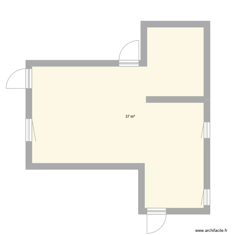HAUT MEZZANINE. Plan de 1 Pièce et 37 m²