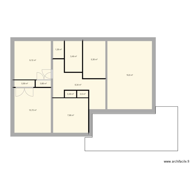 Extension. Plan de 0 pièce et 0 m2