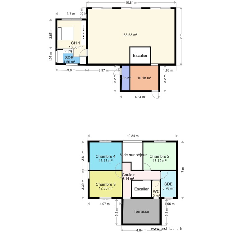 etage. Plan de 0 pièce et 0 m2