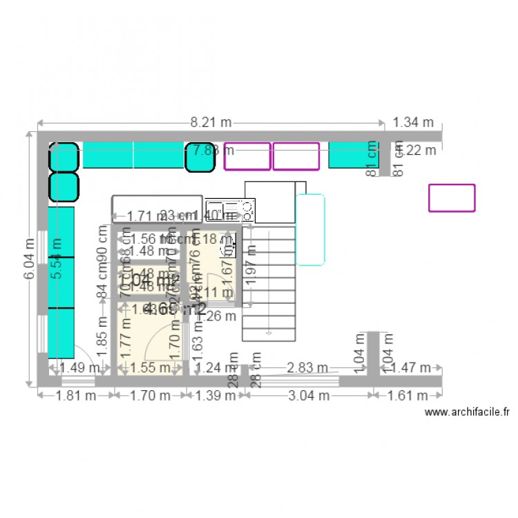 plan brut brunch interieur labo toilettes et labo droite 3eme version. Plan de 0 pièce et 0 m2