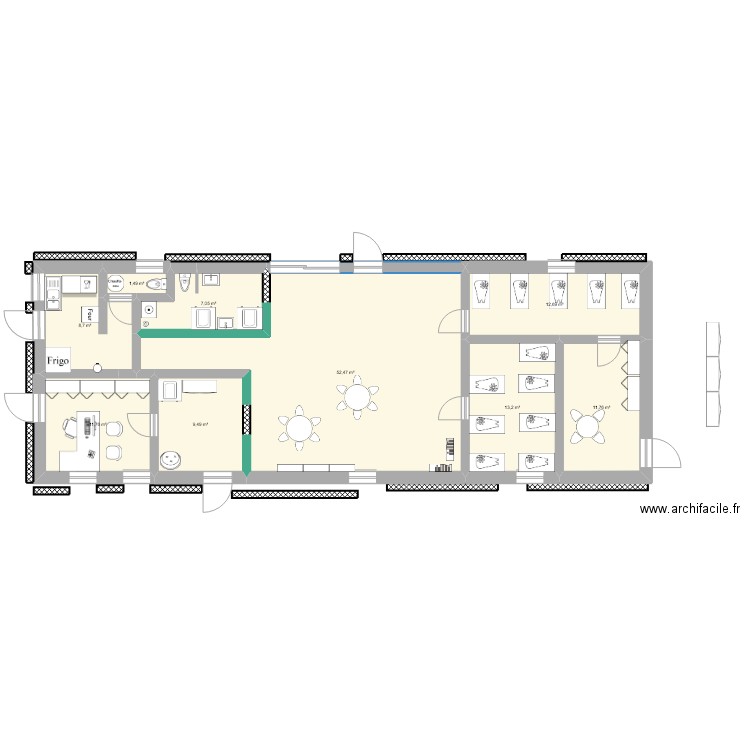 MEURCHIN. Plan de 9 pièces et 129 m2