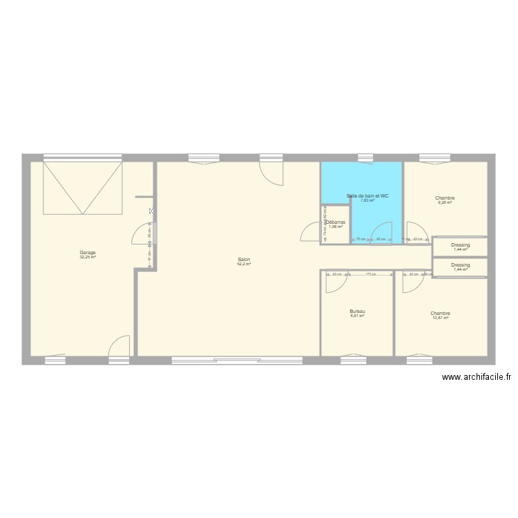 Habitation Ver08. Plan de 9 pièces et 126 m2