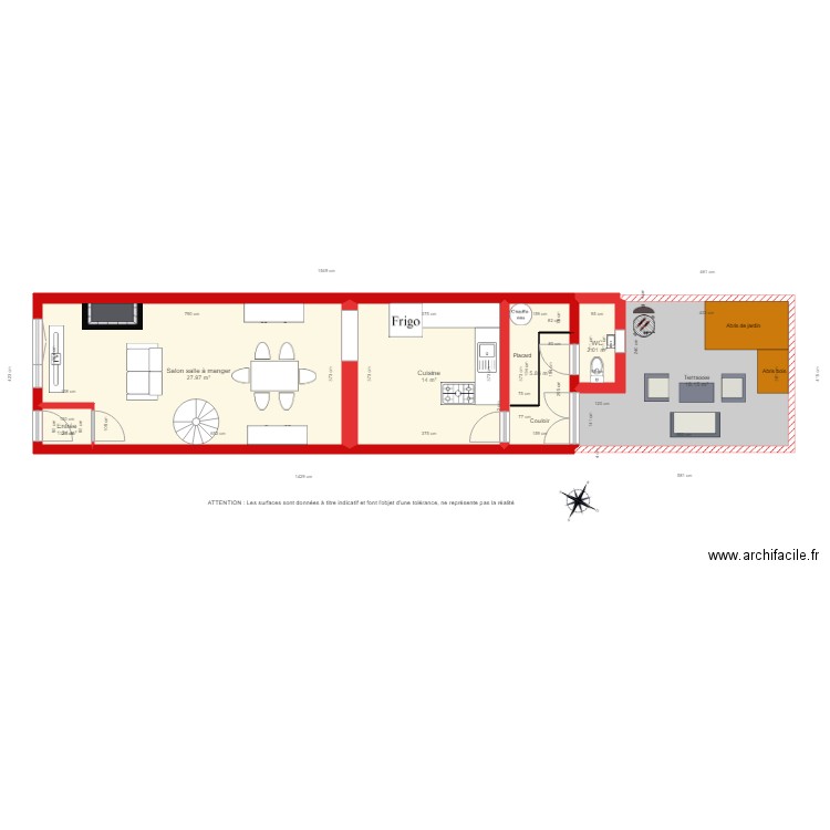 BI 2137 RDC coté. Plan de 0 pièce et 0 m2