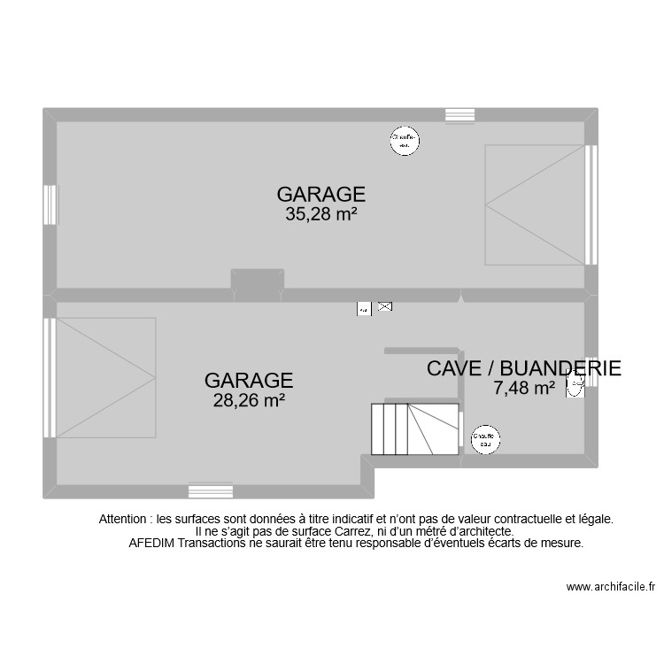 BI 10846 SOUS SOL. Plan de 4 pièces et 71 m2