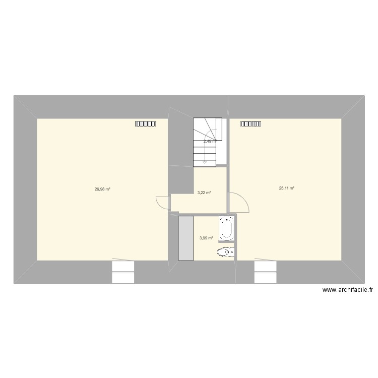 La Noe Hat - Etage. Plan de 5 pièces et 65 m2