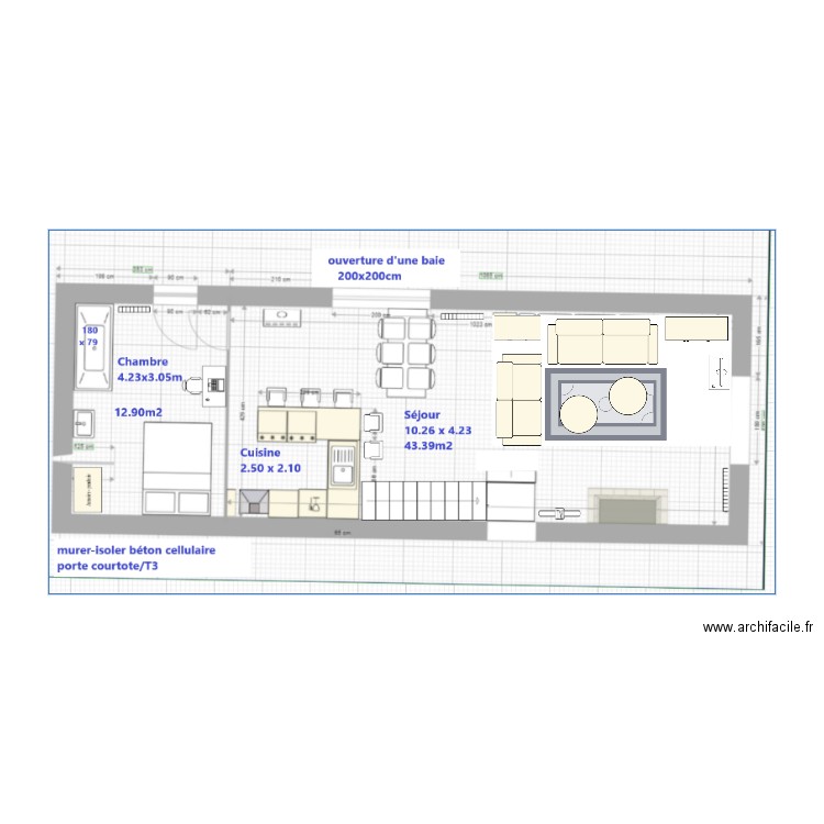 PLAN SEJOUR OUEST CHAMBRE 10 FEVRIER 2022. Plan de 0 pièce et 0 m2