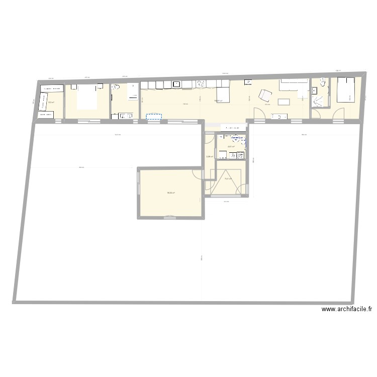 Plan 21bis. Plan de 6 pièces et 114 m2