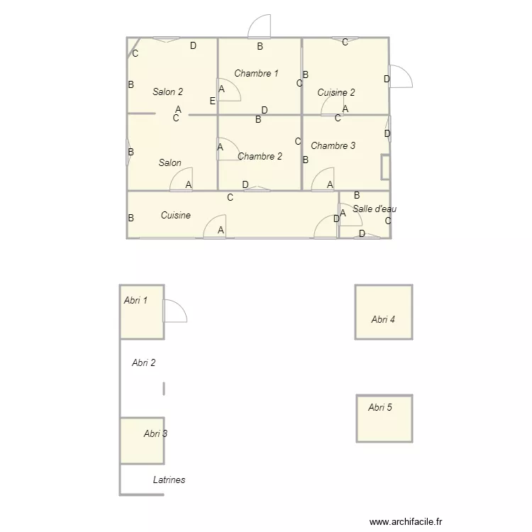 Croquis MILHAS plomb. Plan de 