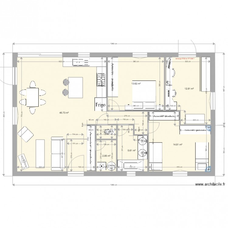 plan 100 m2 1 ouvertures de bases WC ENTREE. Plan de 0 pièce et 0 m2