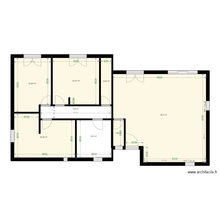 BRACHET RDC COMPLET. Plan de 6 pièces et 98 m2