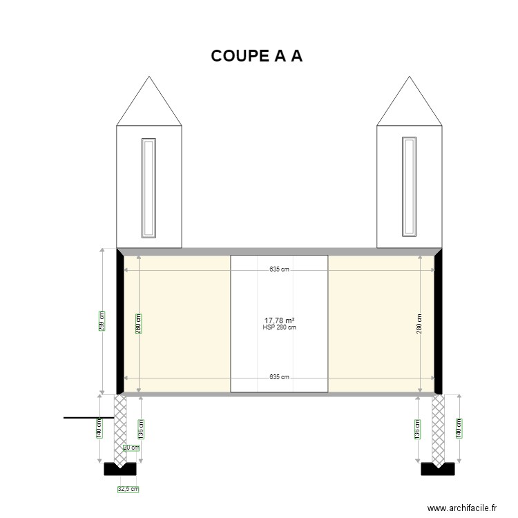 COUPE A. Plan de 0 pièce et 0 m2
