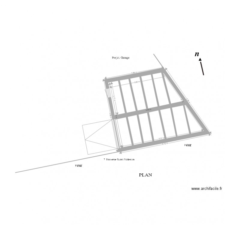 2 Plan de coupe vue de dessus toiture GARAGE EN BORDURE. Plan de 0 pièce et 0 m2
