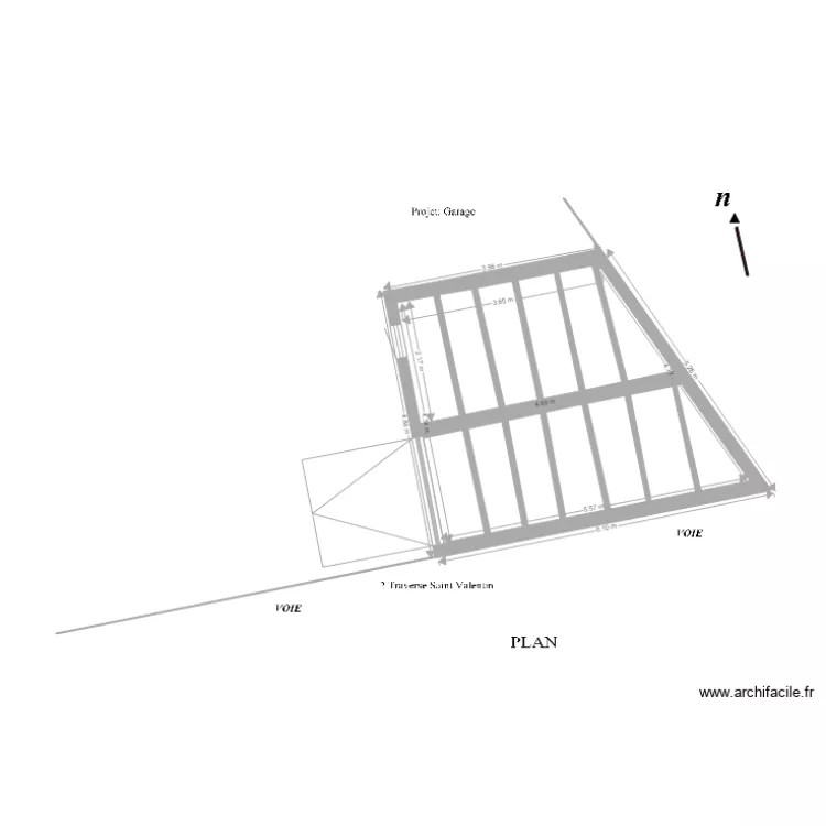 2 Plan de coupe vue de dessus toiture GARAGE EN BORDURE. Plan de 