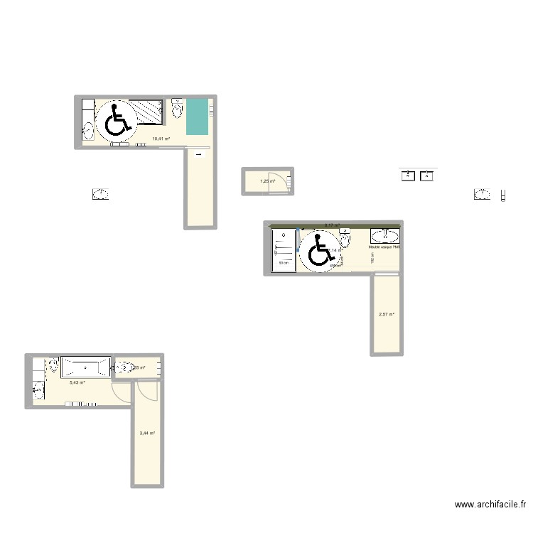 Casado. Plan de 8 pièces et 32 m2