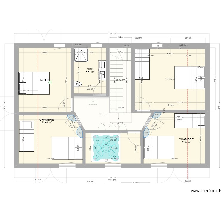 leubot 3. Plan de 12 pièces et 148 m2