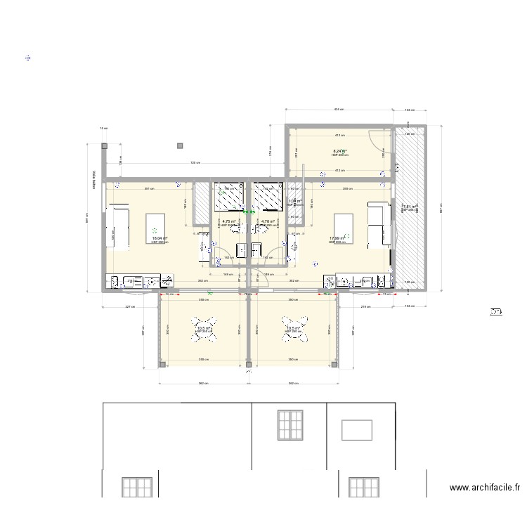 la Balinaise (10.12.22) - Janvier (3). Plan de 22 pièces et 220 m2