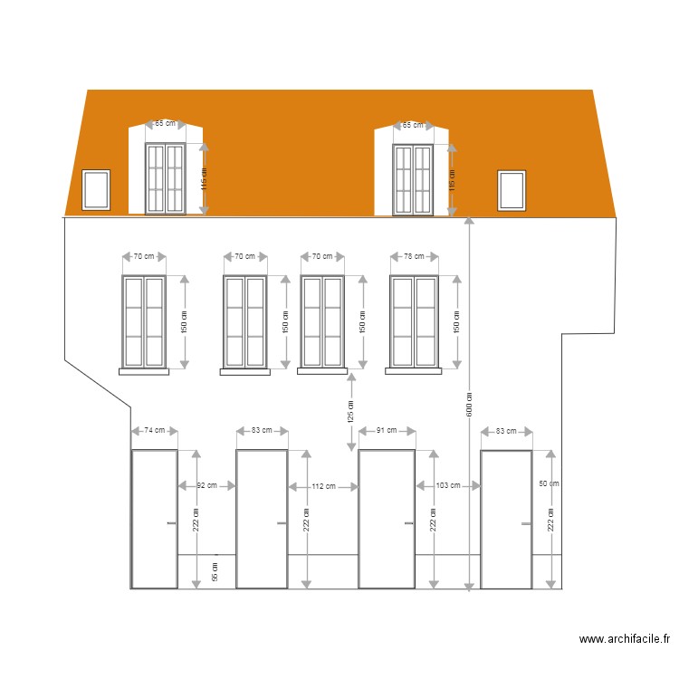 façade château. Plan de 0 pièce et 0 m2