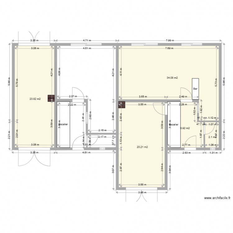 maison 1 garage traversant 1 avancé RdC. Plan de 0 pièce et 0 m2