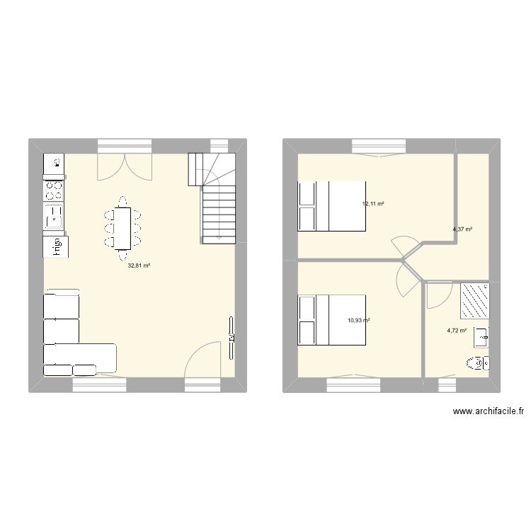 Annexe 1. Plan de 5 pièces et 65 m2