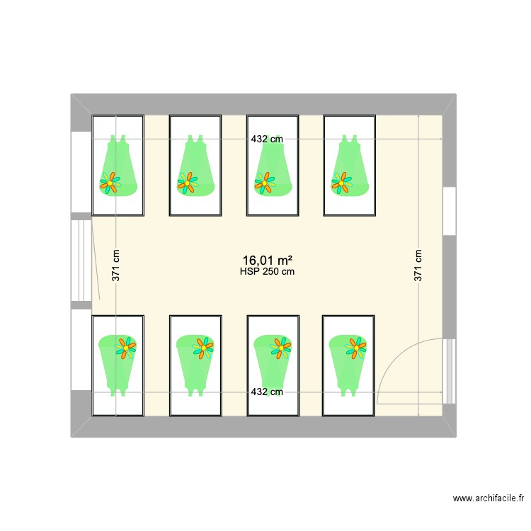 B_Dortoirs grands. Plan de 0 pièce et 0 m2