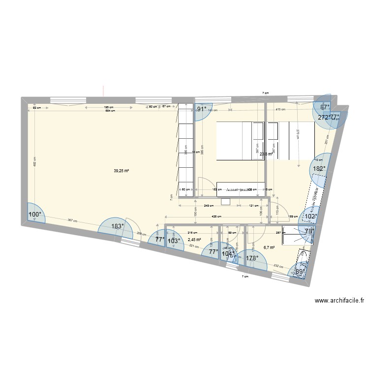 plan antibes DUGOMMIER 3 . Plan de 4 pièces et 72 m2