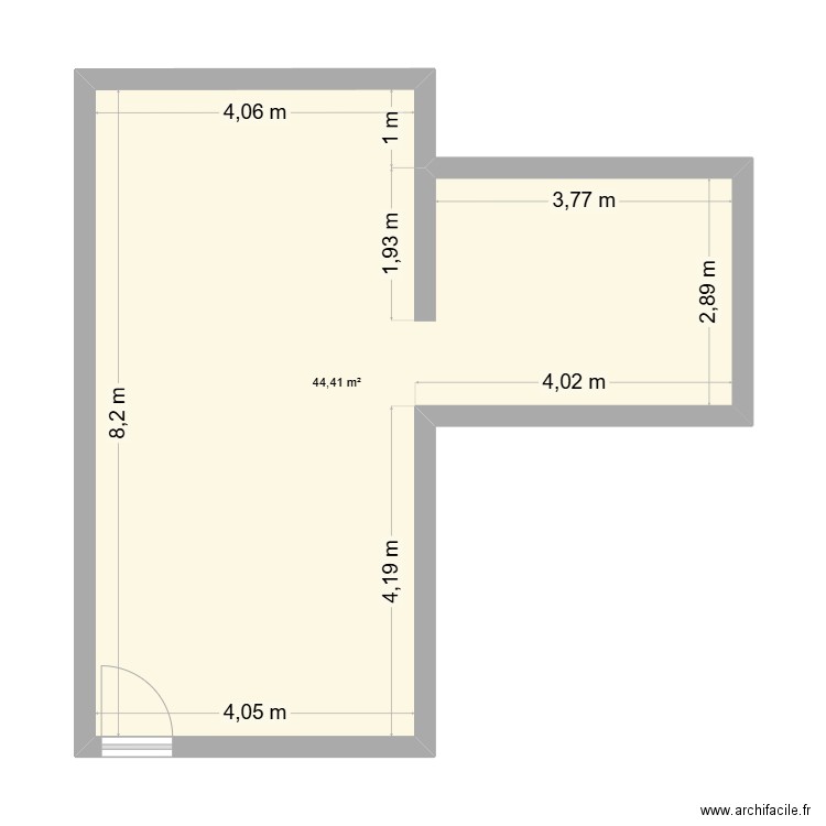 cabinet audrey. Plan de 1 pièce et 44 m2