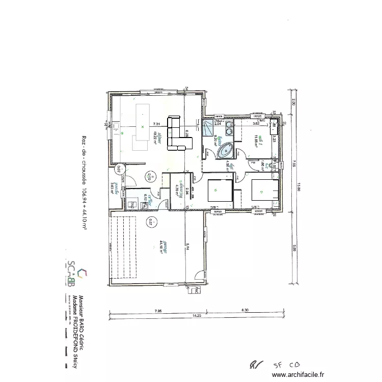 Maison v1 avec &eacute;lec. Plan de 