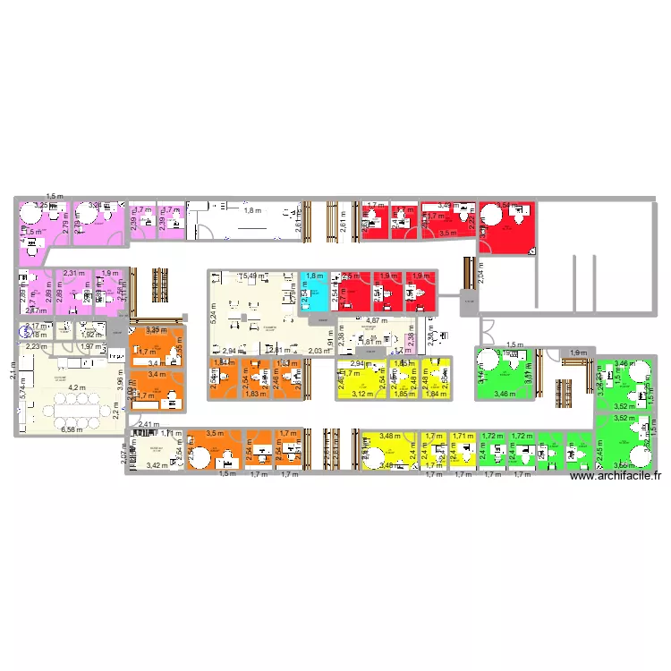 cab halles def2. Plan de 49 pièces et 330 m²